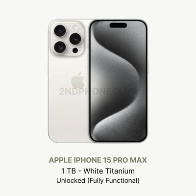 iphone 15 Pro Max White Titanium — refurbished and unlocked
